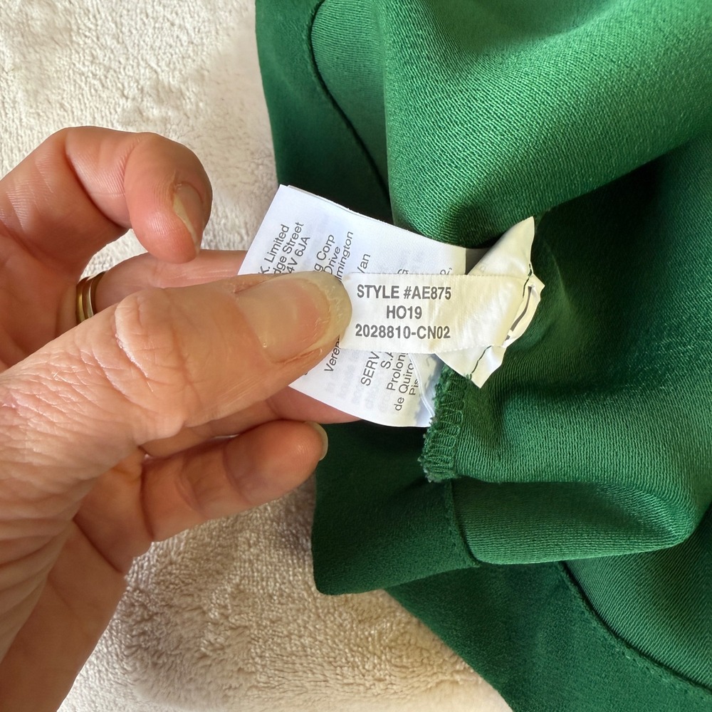 J. Crew Emerald Green Faux Wrap Peplum Blouse Size 4 Long Sleeve - Picture 7 of 8